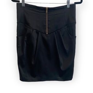 Betsy Johnson Black Satin Pencil Skirt Sz 8
